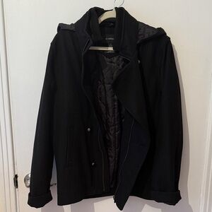 le chateau Black (Hooded) Pea Coat